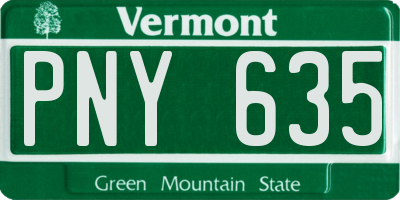 VT license plate PNY635