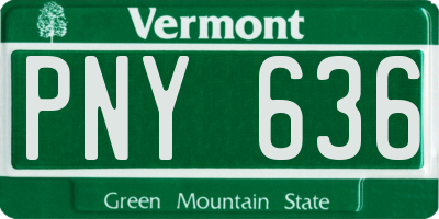 VT license plate PNY636