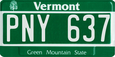 VT license plate PNY637