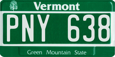 VT license plate PNY638