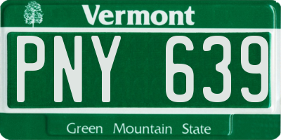 VT license plate PNY639