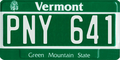VT license plate PNY641