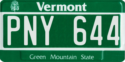 VT license plate PNY644