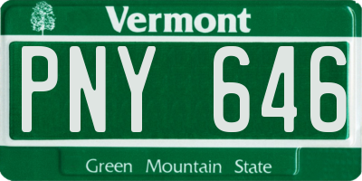 VT license plate PNY646