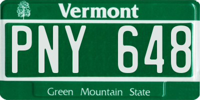 VT license plate PNY648