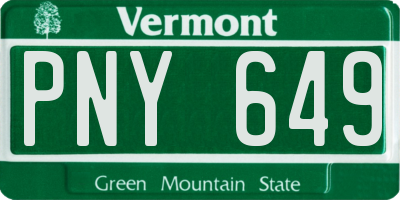 VT license plate PNY649
