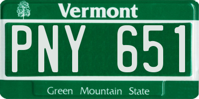 VT license plate PNY651