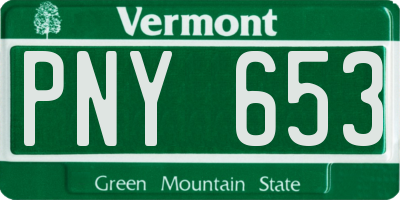 VT license plate PNY653
