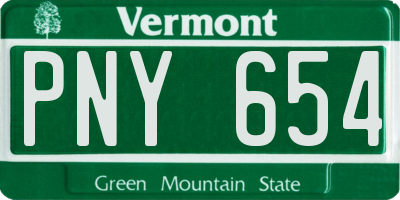VT license plate PNY654