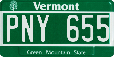 VT license plate PNY655