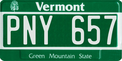 VT license plate PNY657
