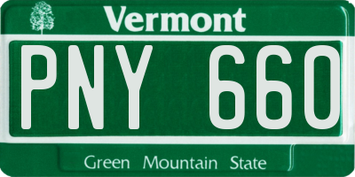 VT license plate PNY660