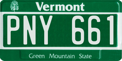 VT license plate PNY661