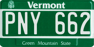 VT license plate PNY662