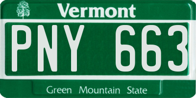 VT license plate PNY663