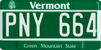 VT license plate PNY664