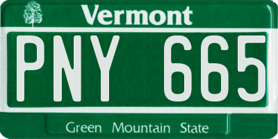 VT license plate PNY665