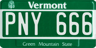 VT license plate PNY666