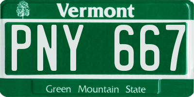 VT license plate PNY667