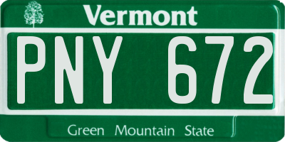 VT license plate PNY672