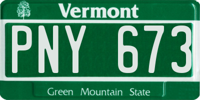 VT license plate PNY673