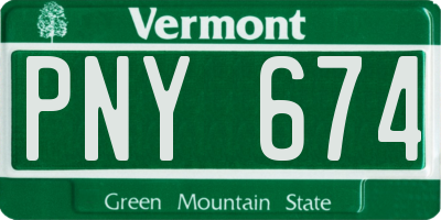 VT license plate PNY674