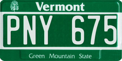 VT license plate PNY675