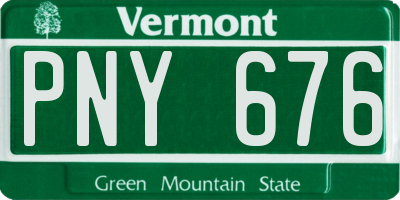 VT license plate PNY676