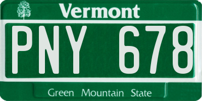 VT license plate PNY678