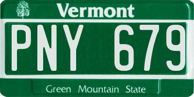 VT license plate PNY679