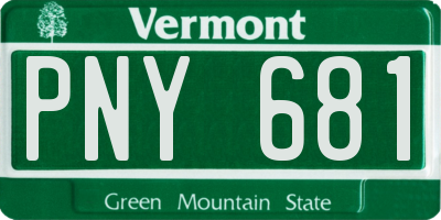VT license plate PNY681