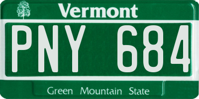 VT license plate PNY684