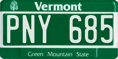 VT license plate PNY685