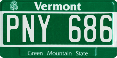 VT license plate PNY686