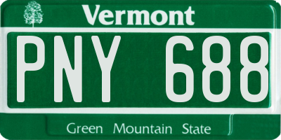 VT license plate PNY688