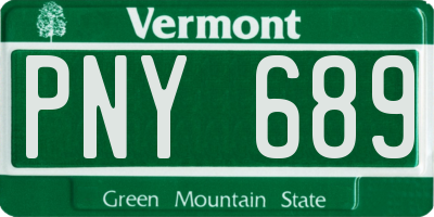 VT license plate PNY689