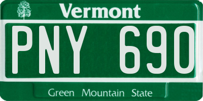 VT license plate PNY690