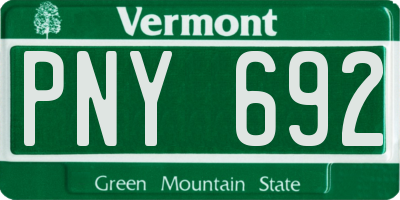 VT license plate PNY692