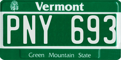 VT license plate PNY693