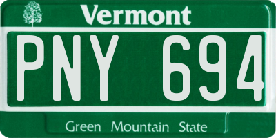 VT license plate PNY694