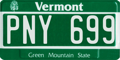VT license plate PNY699