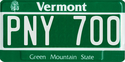 VT license plate PNY700
