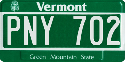 VT license plate PNY702
