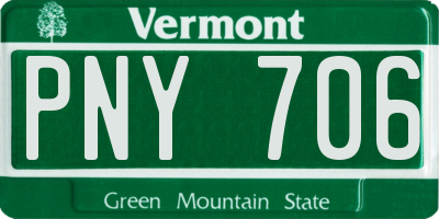 VT license plate PNY706