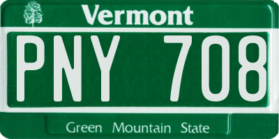 VT license plate PNY708