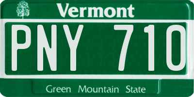 VT license plate PNY710