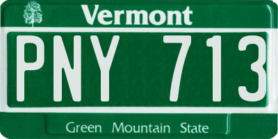VT license plate PNY713