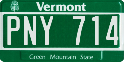 VT license plate PNY714