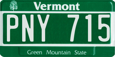 VT license plate PNY715