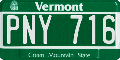 VT license plate PNY716